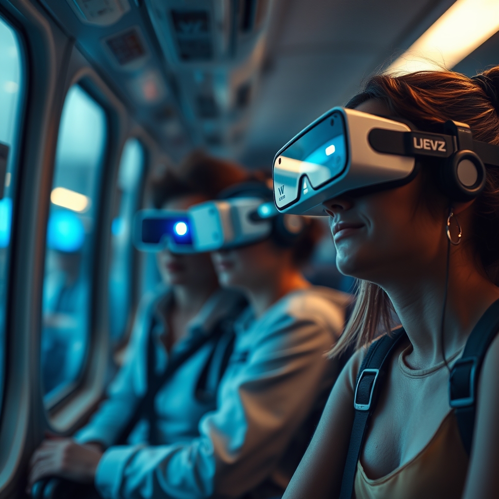 tecnologia realidade aumentada agência viagem, pessoas na agência com óculos de RA